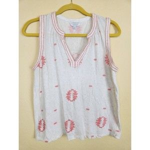 American Eagle Womens Shirt small boho aztec‎ western cream orange Sleeveless